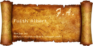 Fuith Albert névjegykártya