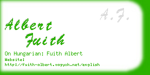 albert fuith business card